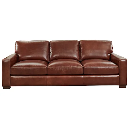 Contemporary Leather Sofa with Extra Deep Seats